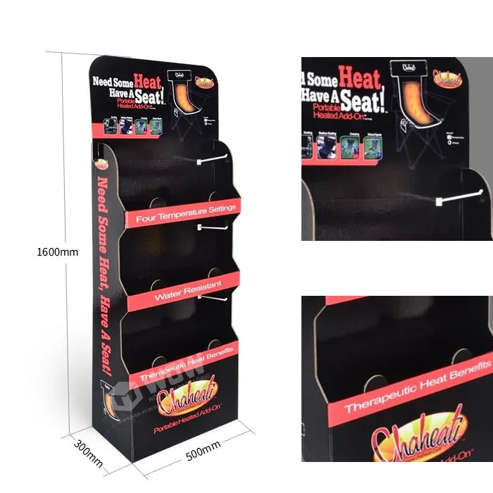 3 Tier Cardboard Floor Display Stand For Promotion